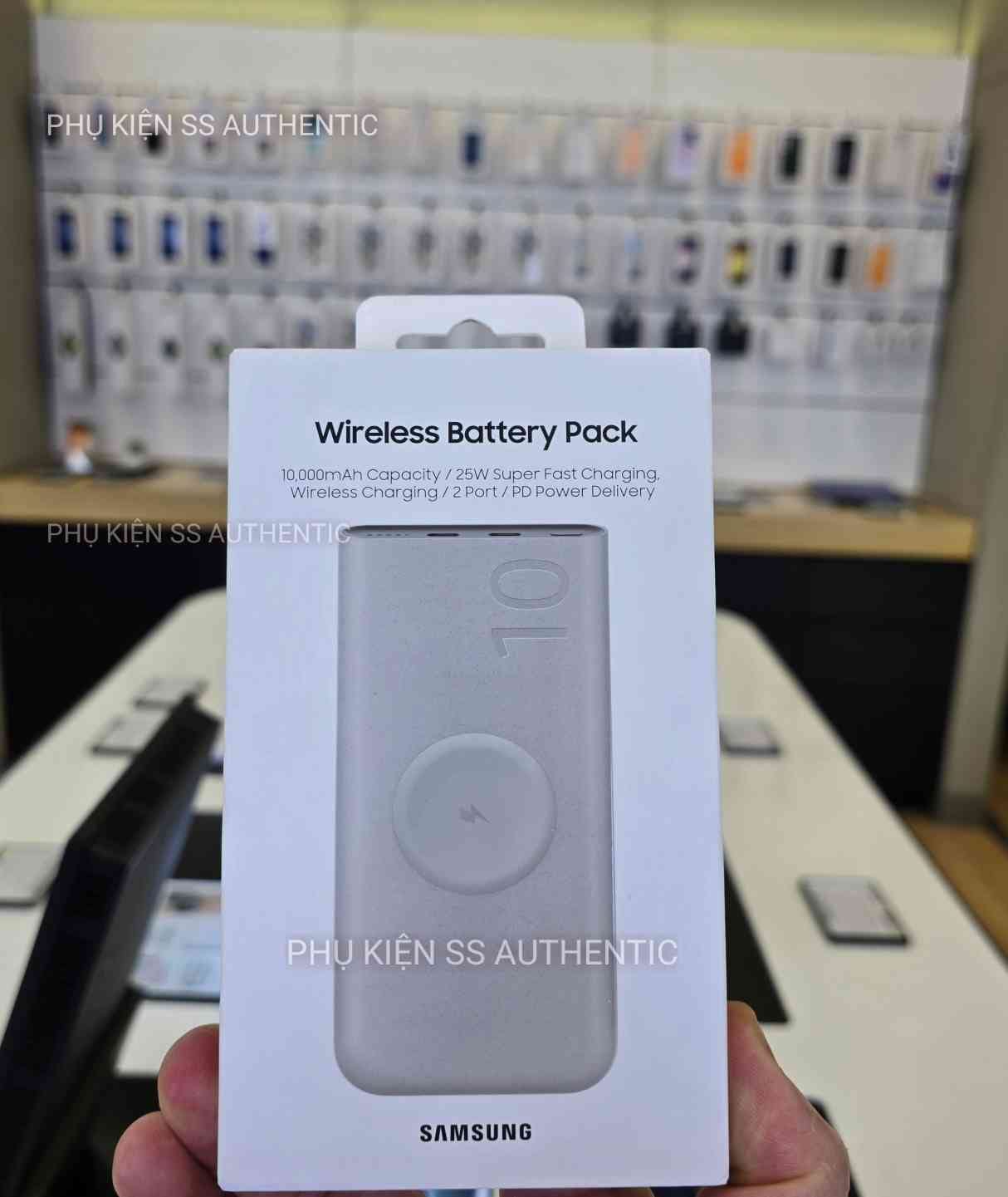 Pin Dự Phòng KHÔNG DÂY  Samsung 10.000mAh 25W (EB-U2510) (kèm cáp Type-C 0.2m) - Hàng Chính Hãng