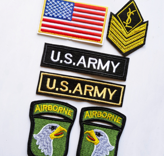 6 Miếng Huy Hiệu Quân Đội Thêu Ủi Army Patch Ủi Sticker Thêu Logo Ủi Dùng Trang Trí Quần Áo MS221583