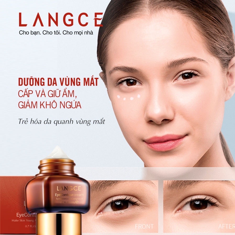 KEM DƯỠNG DA VÙNG MẮT LANGCE - CẤP - GIỮ ẨM - GIẢM KHÔ NGỨA 20ML HỘP ĐỎ