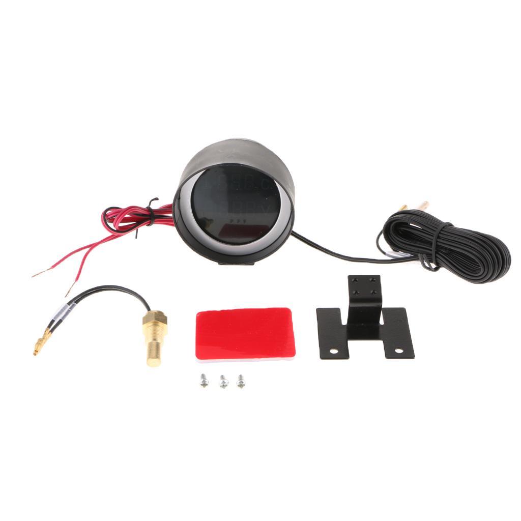 2X 12V/24V Voltmeter Water Temp Temperature Gauge w/ Sensor 10mm