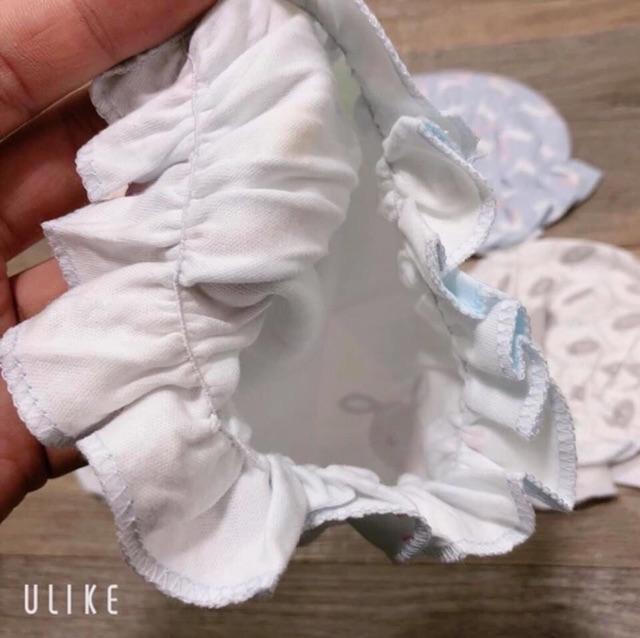 Mũ tai bèo cotton nỉ co dãn cho bé sơ sinh 0-3m