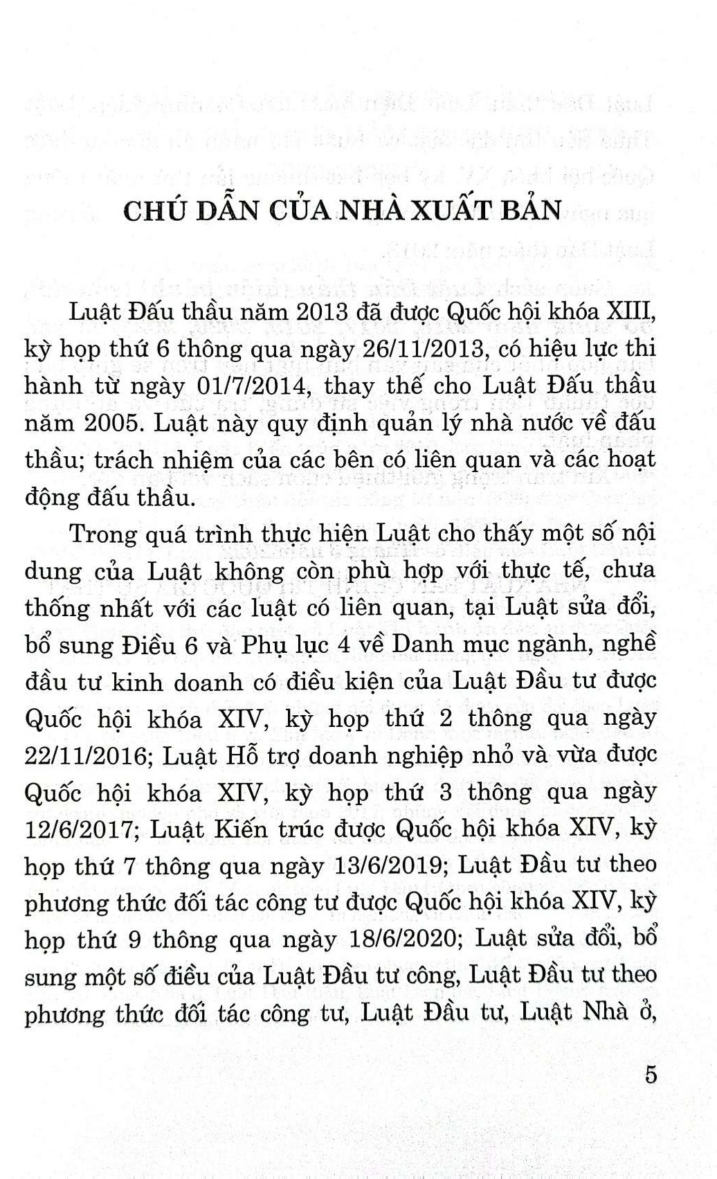 Luật đấu thầu (hiện hành) (sửa đổi, bổ sung năm 2016, 2017, 2019, 2020, 2022)