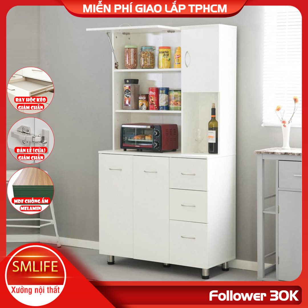 Tủ phòng ăn gỗ hiện đại SMLIFE Diego | Gỗ MDF dày 17mm chống ẩm | D90xR40xC160cm