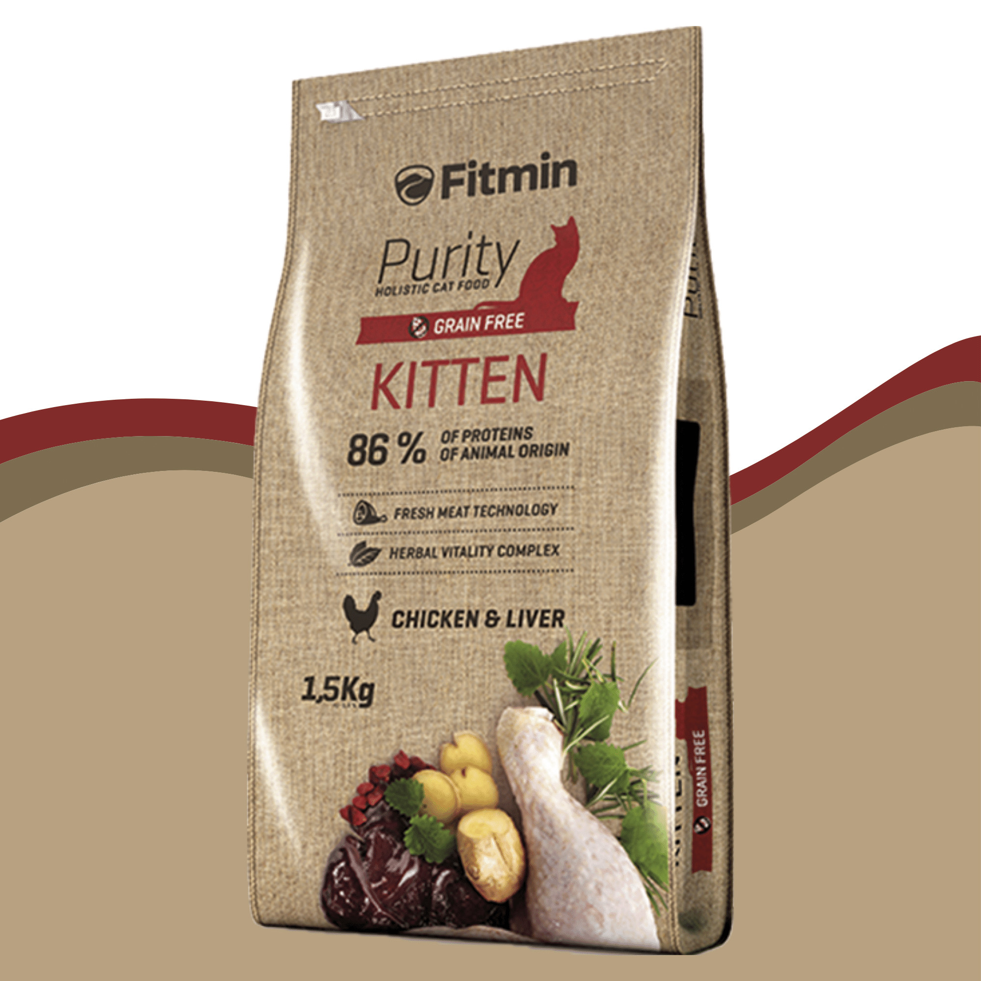 Combo Fitmin Cat Purity Kitten Thức Ăn Đặc Biệt Giàu Đạm Động Vật Dành Cho Mèo Dưới 12 Tháng Tuổi, Đang Mang Thai Và Cho Con Bú - TẶNG 1 Lon Pate Tươi Hello Cat Pate 190G