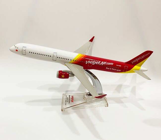 Mô hình máy bay Vietjet Air Airbus A321 32 cm cao cấp