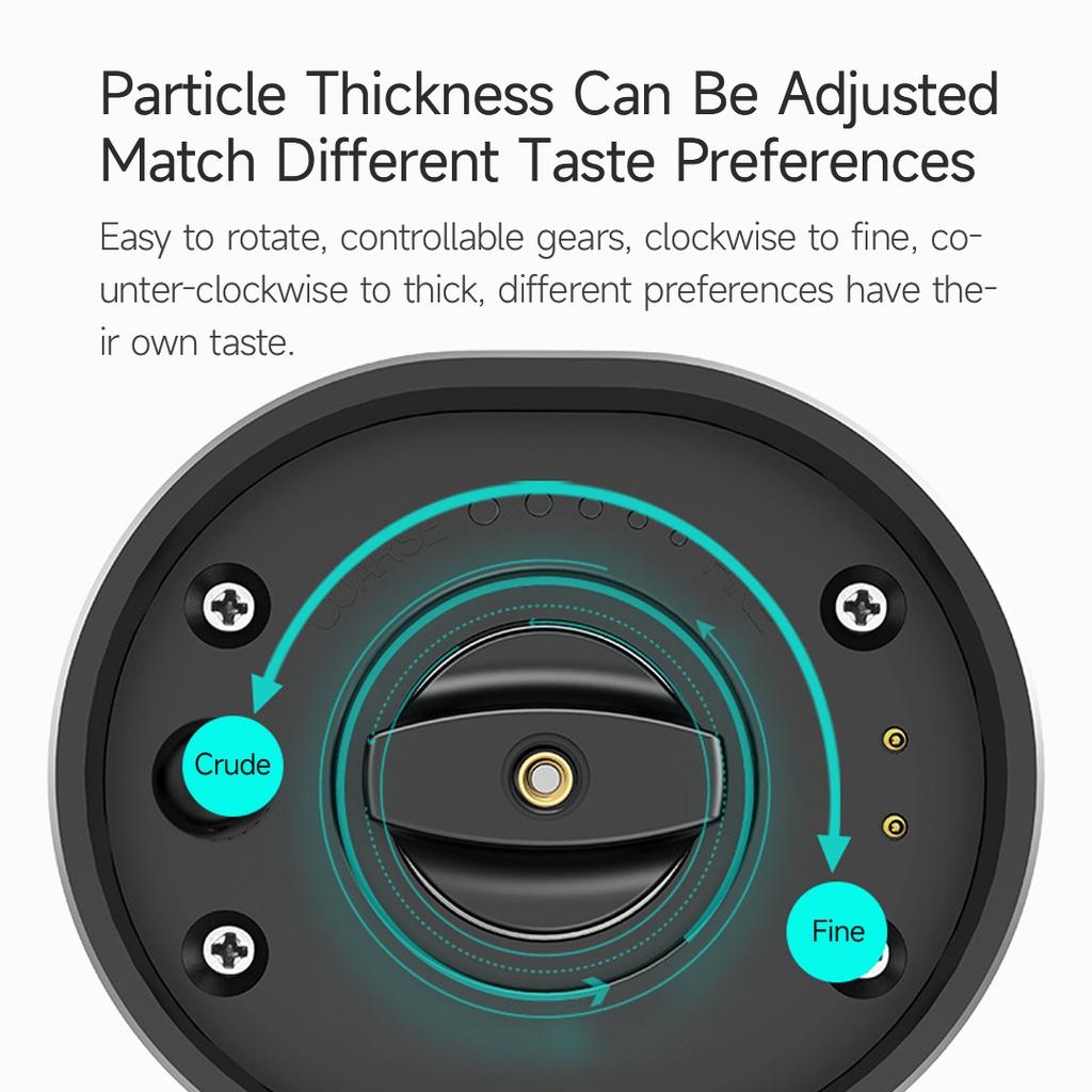 Máy xay tiêu XIAOMI YOUPIN hoạt động điện bằng gốm điều chỉnh được có đế sạc tiện lợi