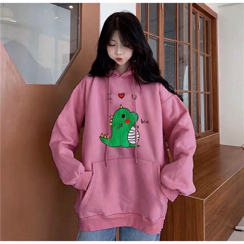 Áo hoodie Unisex in hình Khủng Long nam nữ siêu hot