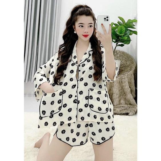 Đồ bộ pijama Lụa Maingo quần đùi tay cánh dơi hàng cao cấp mềm mịn, thoáng mát, không nhăn