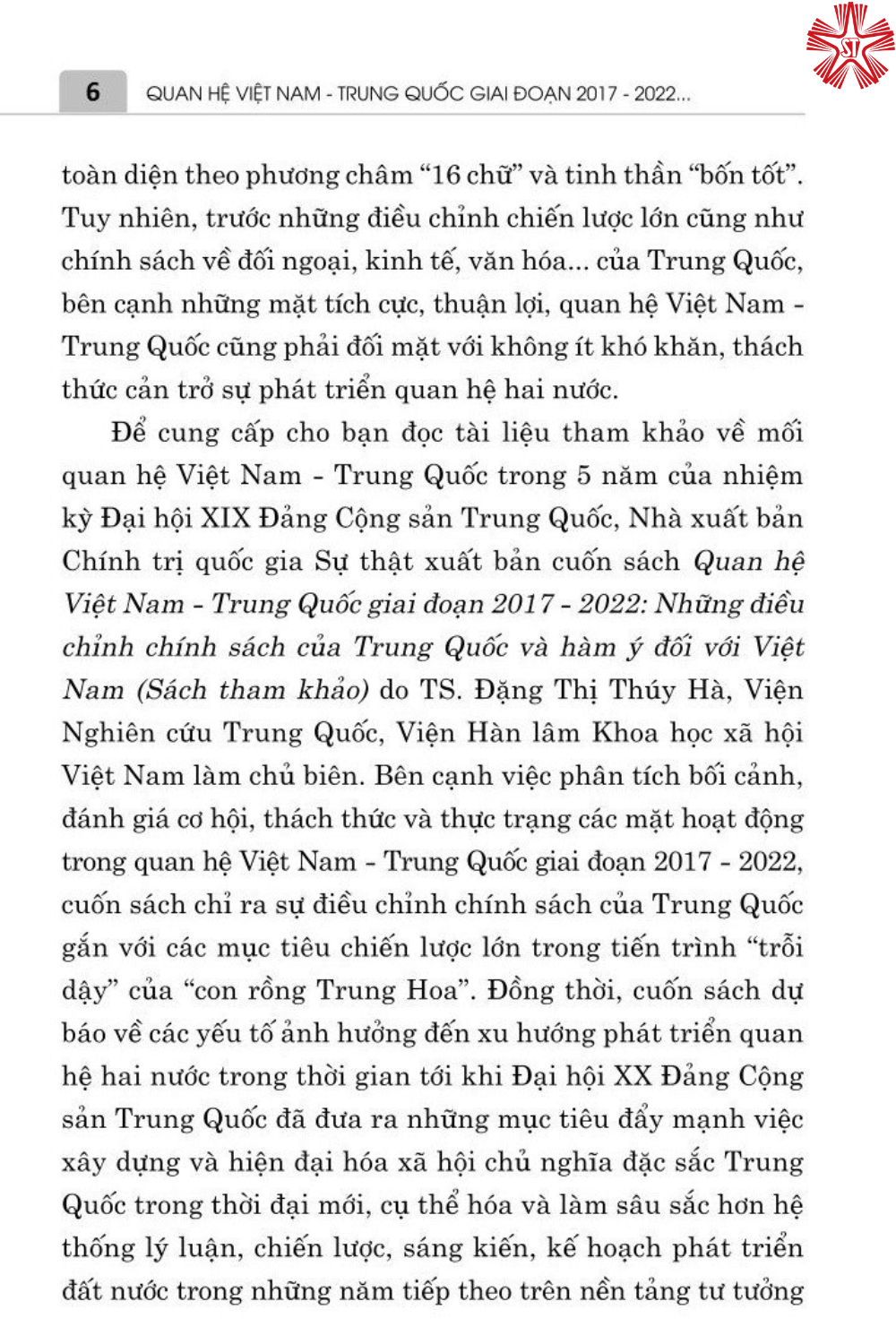 Quan hệ Việt Nam - Trung Quốc giai đoạn 2017 -2022 : Những điều chỉnh chính sách của Trung Quốc và hàm ý đối với Việt Nam