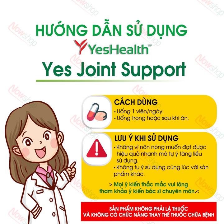 Viên uống bổ khớp Yeshealth Yes Joint Support hỗ trợ cải thiện và phục hồi chức năng sụn giảm đau nhức xương khớp