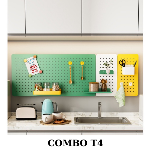 Bảng lỗ Pegboard Dola Home kim loại cao cấp tiện dụng trang trí phòng khách phòng ngủ phòng làm việc bảo hành 12 tháng