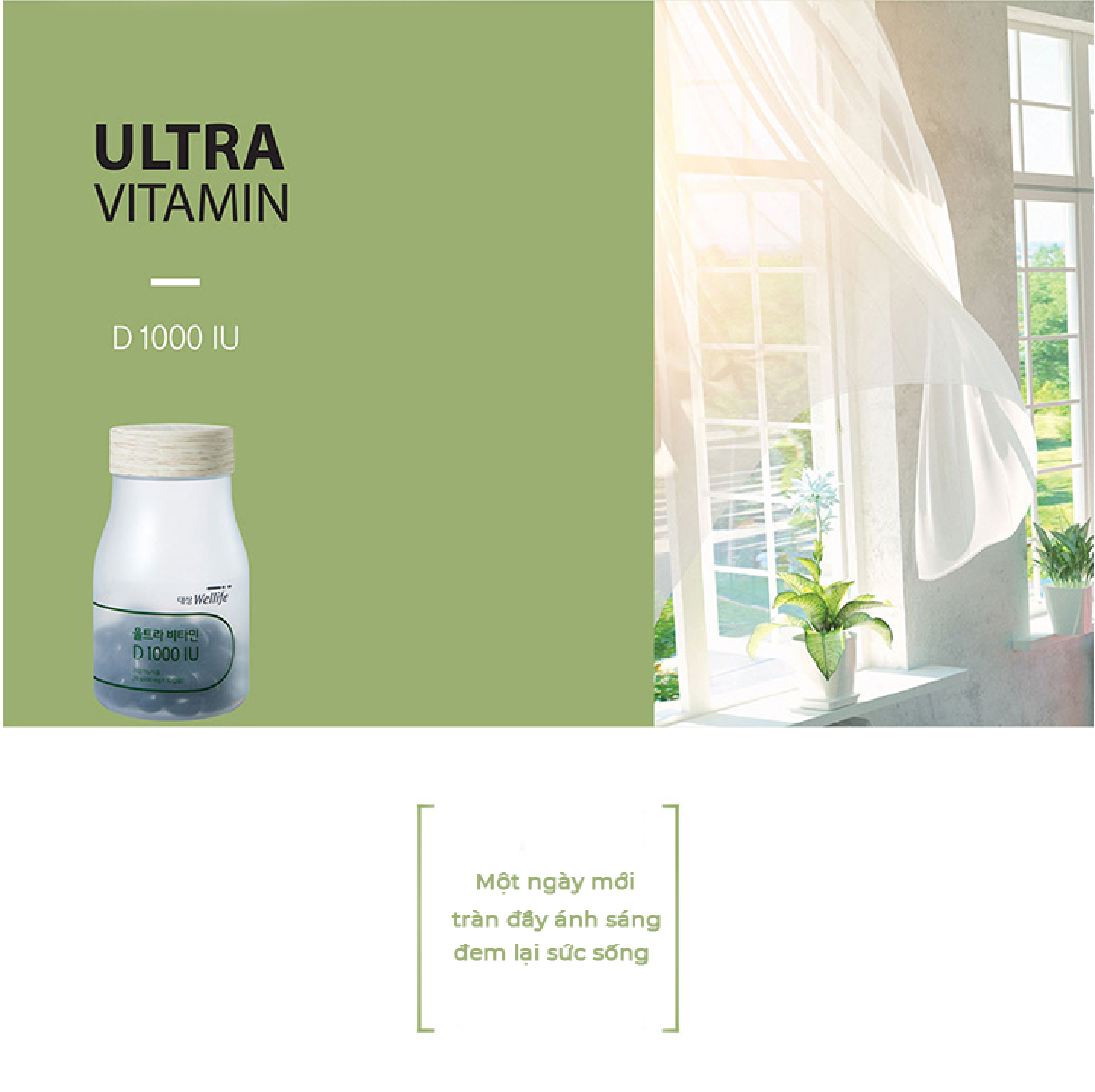 Viên uống bổ sung Ultra Vitamin D 1000 IU Daesang Wellife