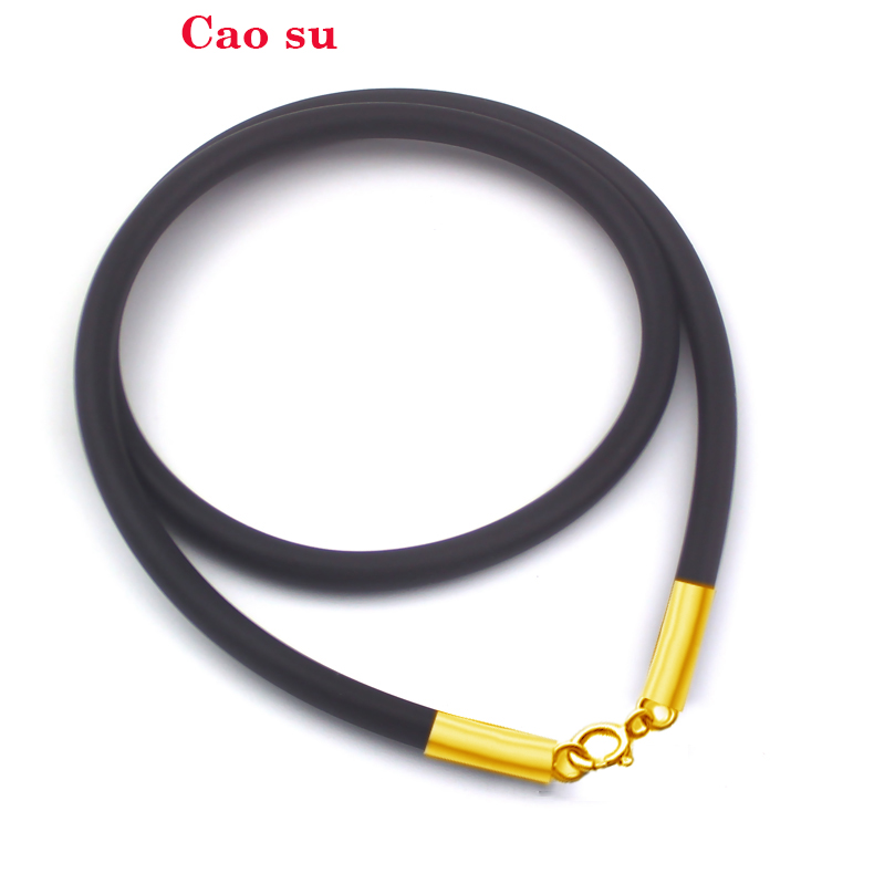 Dây chuyền cao su cao cấp khóa tròn inox màu vàng đẹp đem lại đẳng cấp, phong độ cho người đeo