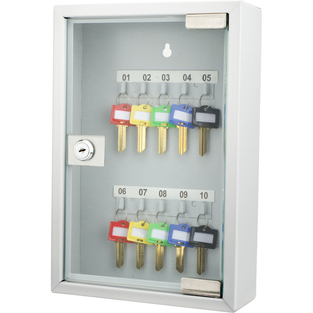 Tủ treo chìa khóa (giá treo chìa) Barska 10 vị trí có cửa kính CB12986 (10 chỗ móc chìa) - Hàng Chính Hãng