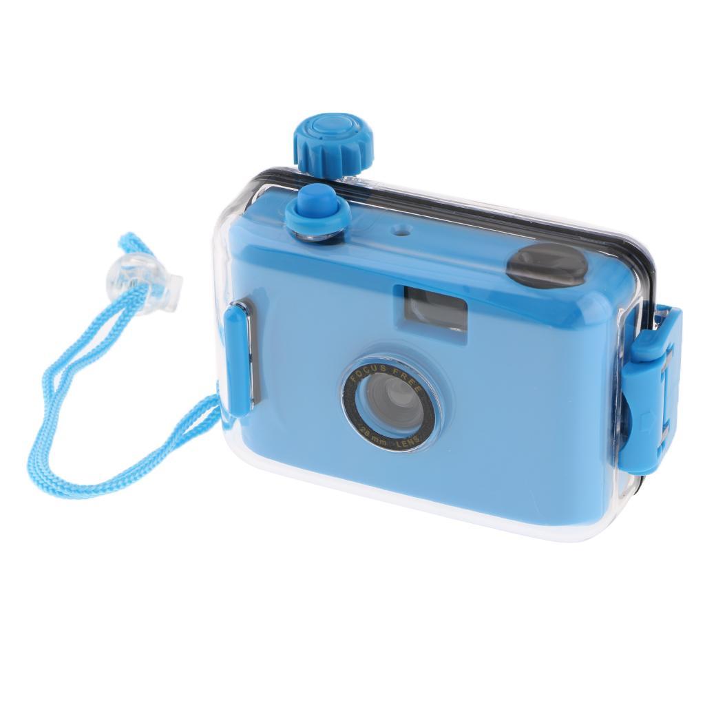 16FT Waterproof 35mm Film Camera with Case for Scuba Diving, Snorkeling Blue