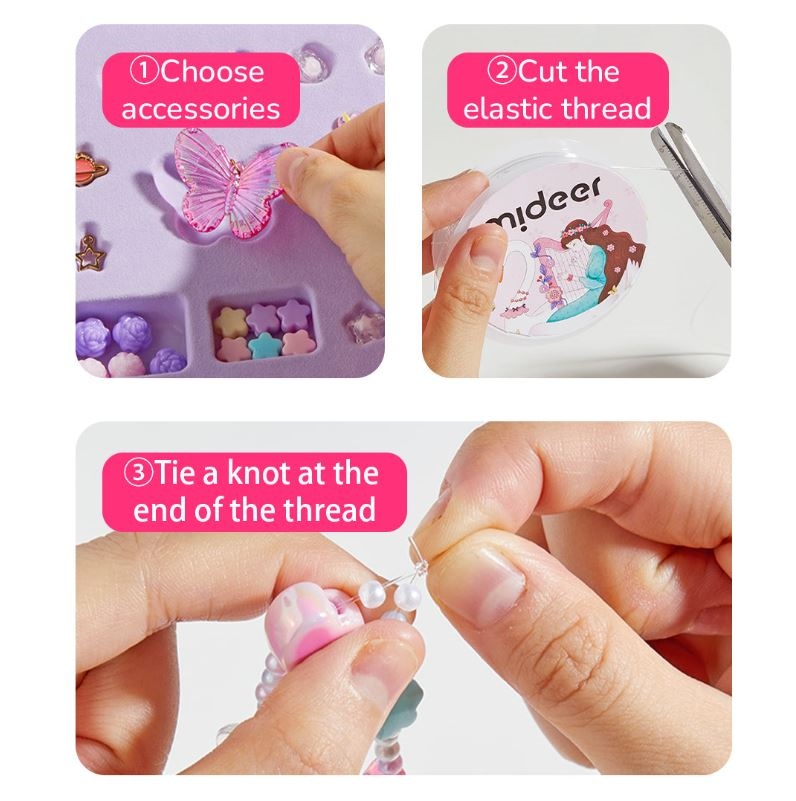 Đồ Chơi Charm Thiết Kế Vòng Cổ, Vòng Tay Cho Bé Gái DIY Mideer Charm Bracelet Making Kit