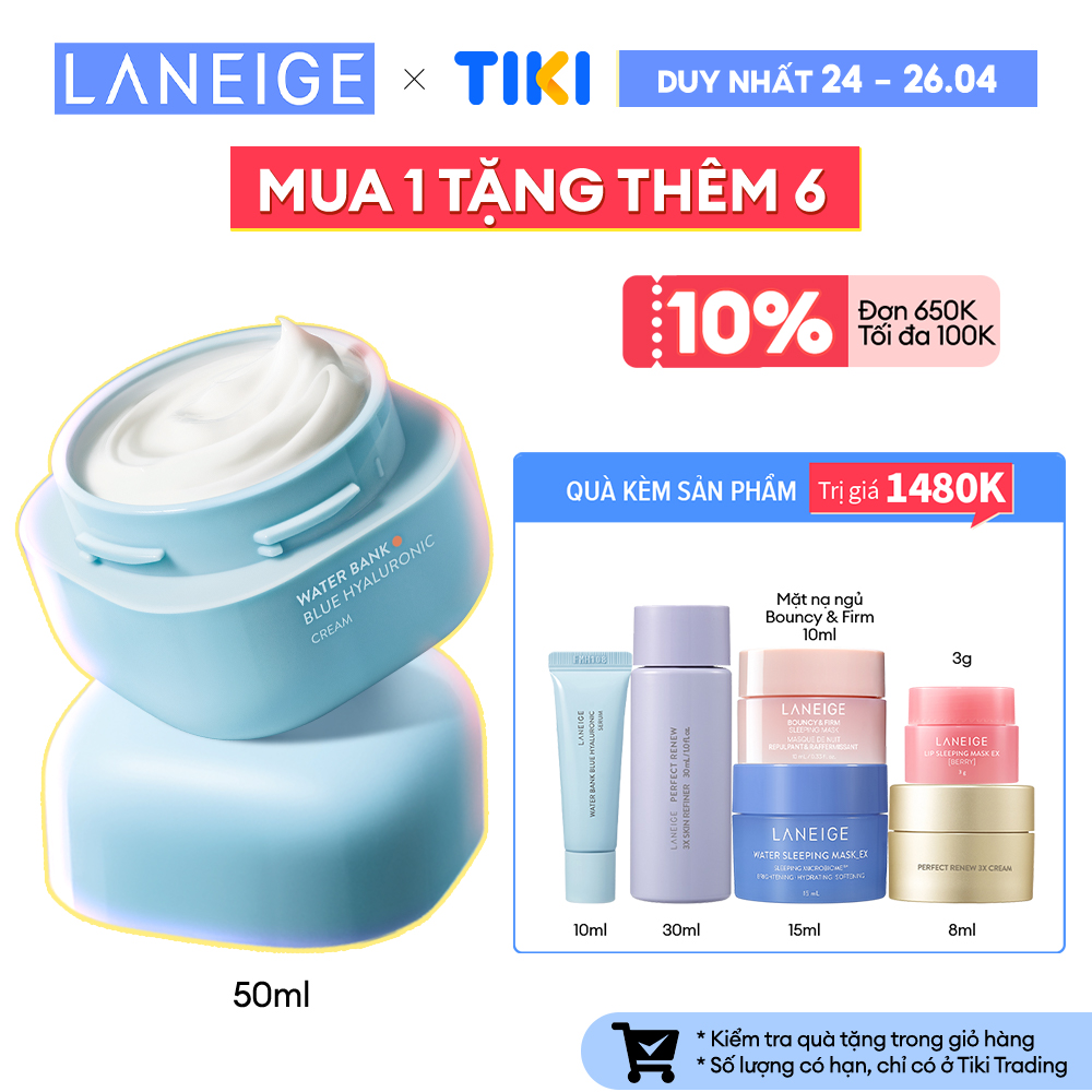 Kem Dưỡng Ẩm Dành Cho Da Thường Và Da Khô Laneige Water Bank Blue HA Cream Dry 50ml