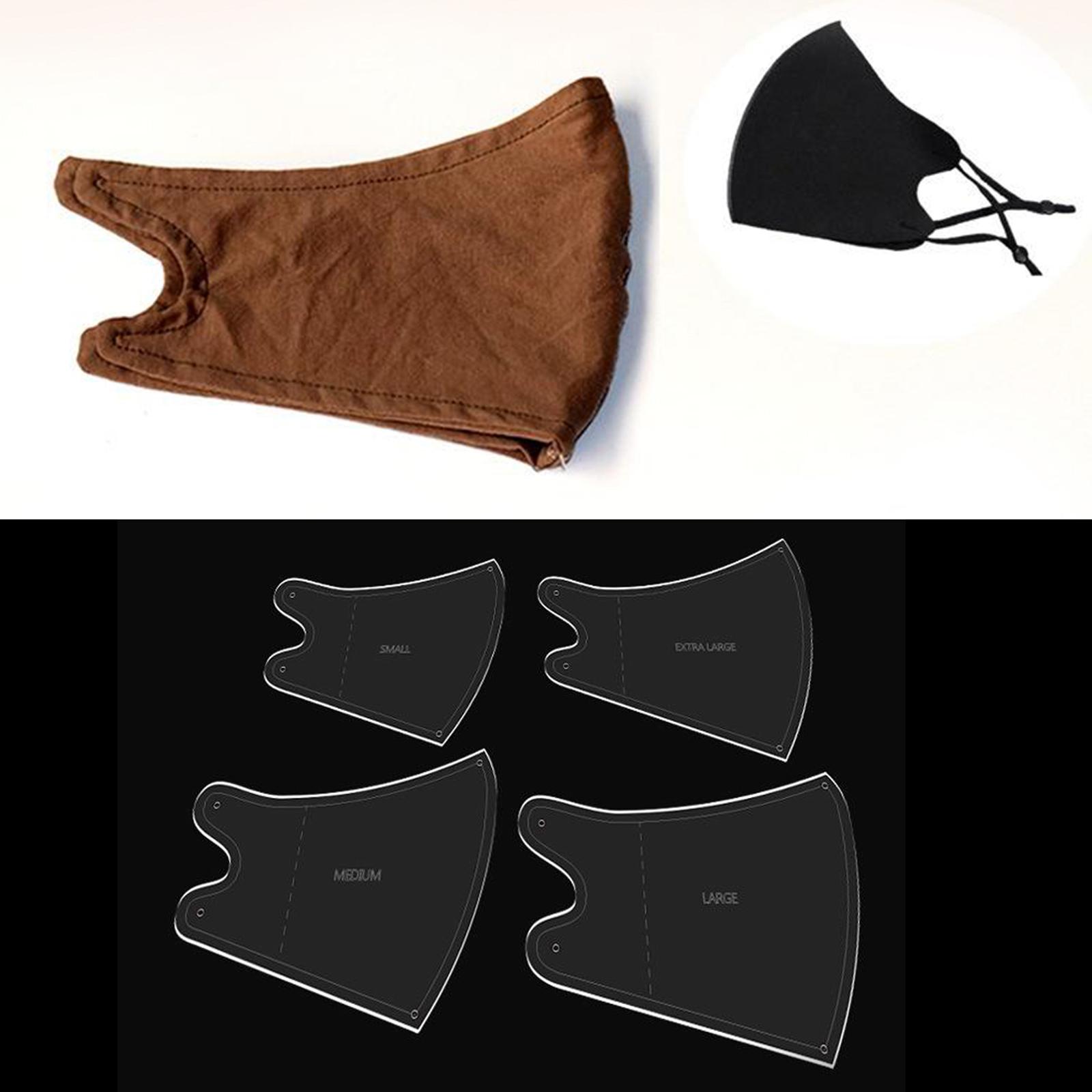 1 Set Acrylic Face Mask Template, Transparent Sewing Guide, Professional Mask Making Clear Template, Various Size - 3 Types