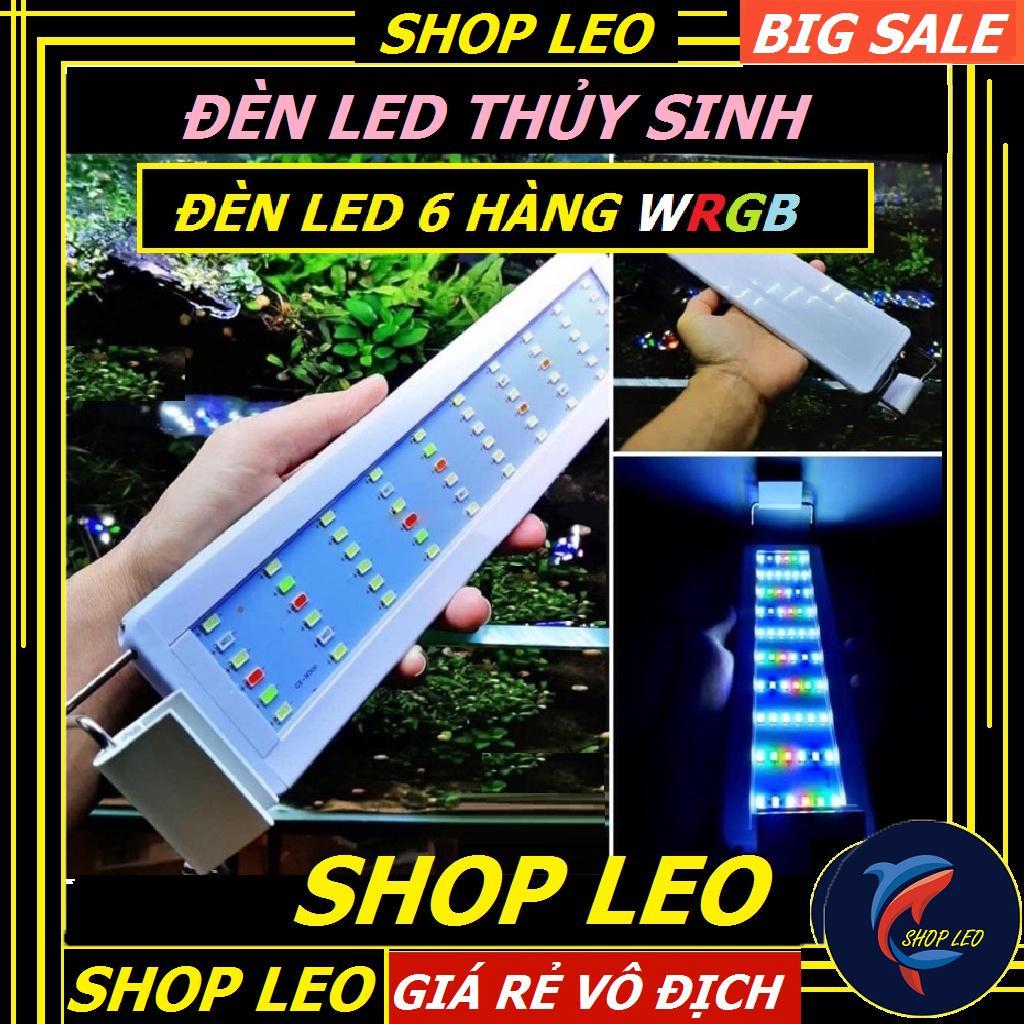 Đèn led siêu sáng WRGB 6 hàng led (bể 50cm-60cm) - đèn cho bể thủy sinh - hồ cá cảnh - phụ kiện cá cảnh - shopleo