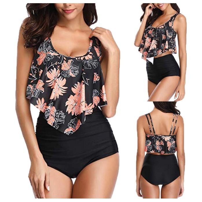 Bộ Đồ Bơi Bikini Lưng Cao Có Mút Đệm Ngực Phong Cách Âu Mỹ Quyến Rũ#Y21