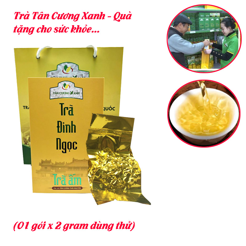 Trà Đinh Tân Cương Thái Nguyên - Trà Ấm Đinh Ngọc Hoàng Gia Hộp 20 gói x 2 gram