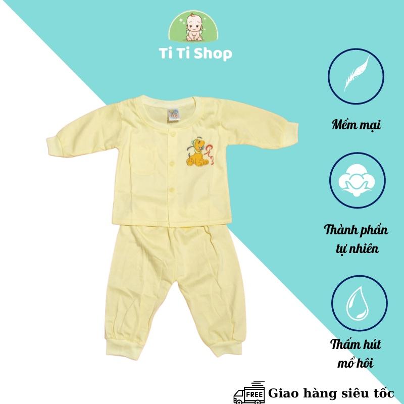 Set áo quần trẻ em sơ sinh thêu hình chó con - 6 màu - dành cho trẻ 3 - 9kg - cotton 100%