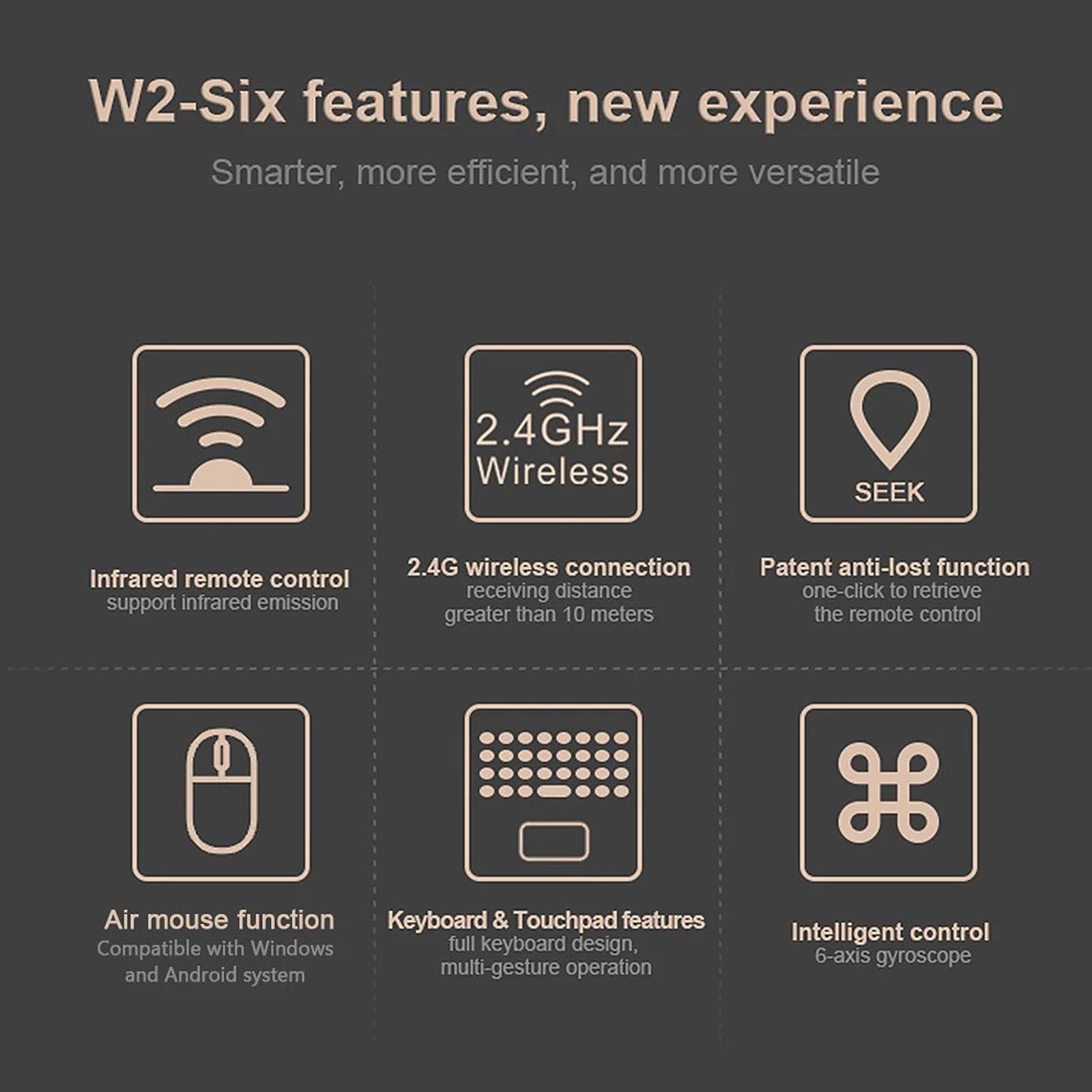 Bàn phím không dây Wechip W2 2.4G với chuột cảm ứng điều khiển từ xa hồng ngoại cho Android TV BOX PC Máy chiếu