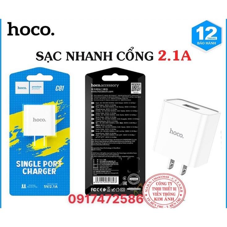 Cốc Sạc Nhanh Hoco C81 2.1A , Hàng chính hãng