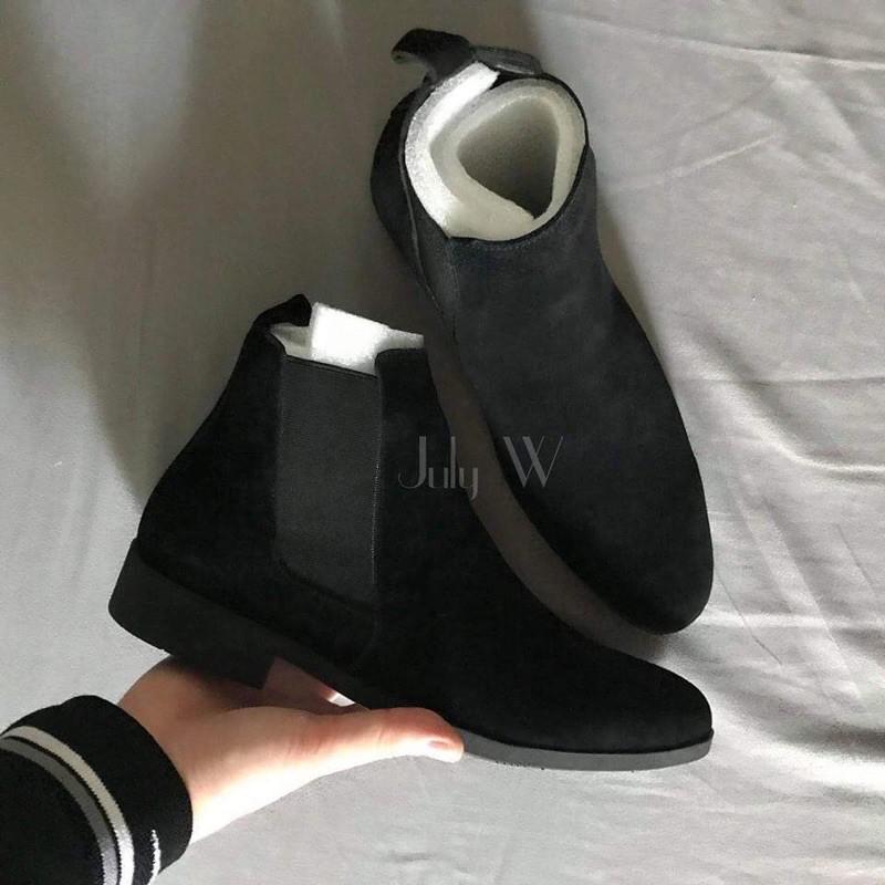 Giày Boots da lộn, đế đúc, tăng chiều cao 6cm