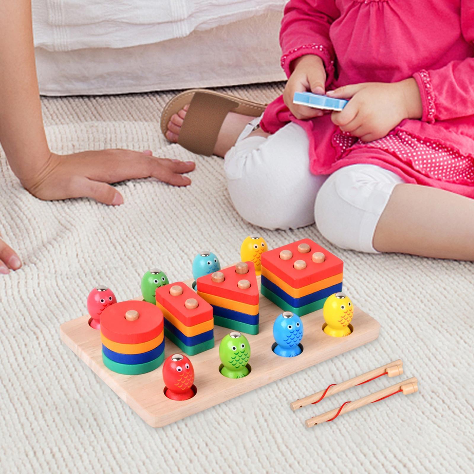Wooden Sorter Stacking Toy Develop Fine Motor Skill for Toddlers Kids