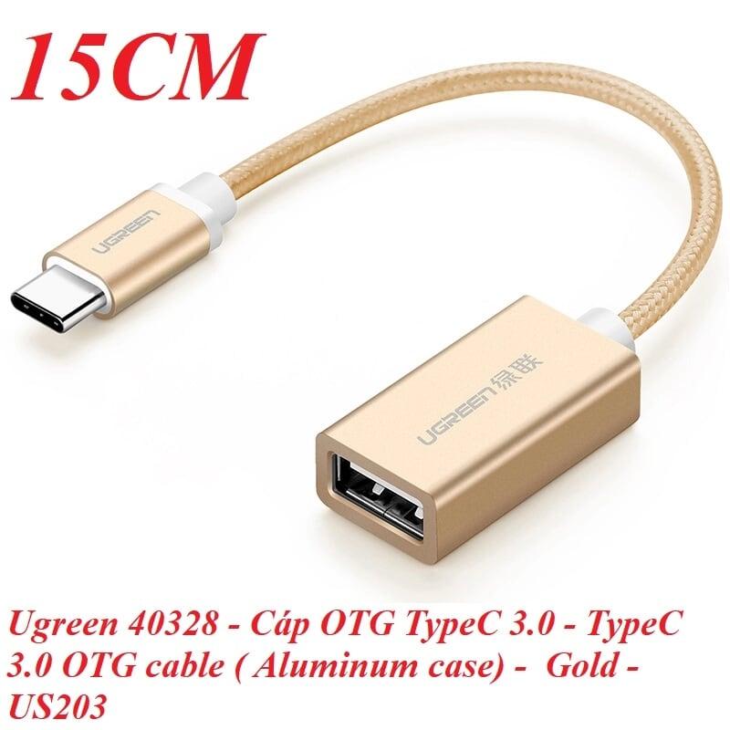 Ugreen UG40328US203TK 15Cm màu Vàng Cáp USB TypeC 2.0 OTG - HÀNG CHÍNH HÃNG