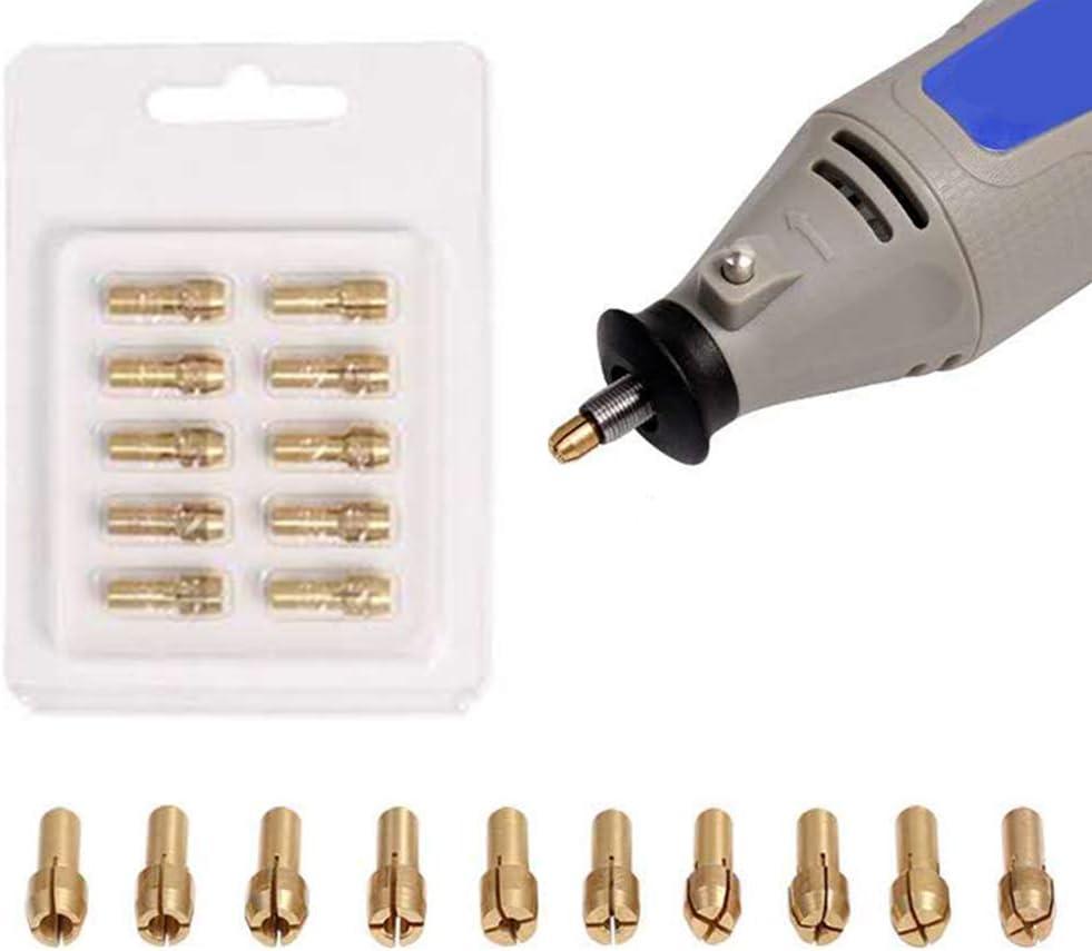 10 Mâm cặp đồng thau chính xác 0,5-3,2mm cho máy khoan Dremel - Dụng cụ quay mâm cặp điện