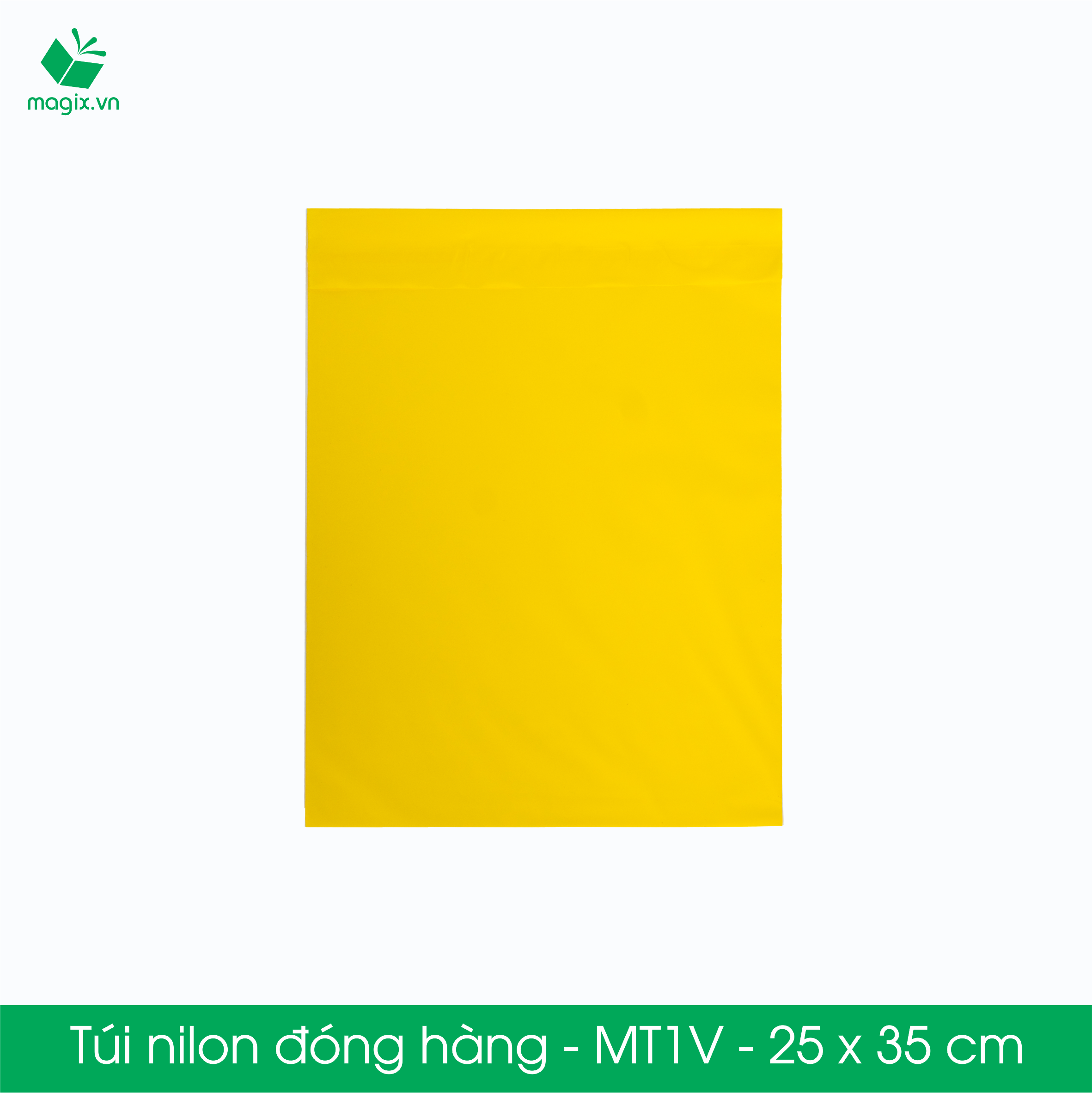 MT1V - 25x35 cm - Túi nilon gói hàng - 500 túi niêm phong đóng hàng màu vàng