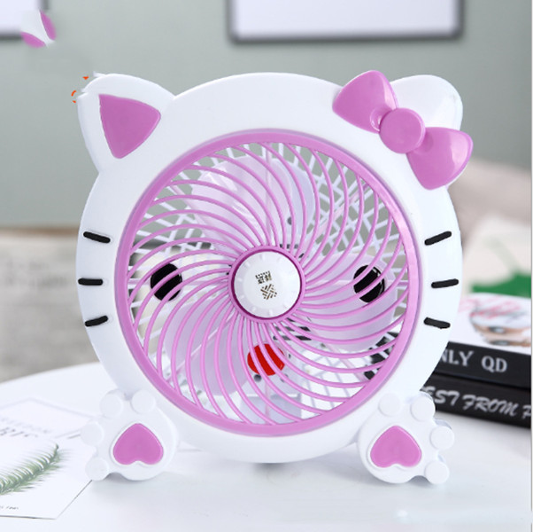 Quạt điện mini để bàn Hello Kitty cao cấp tặng kèm 2 gương mini