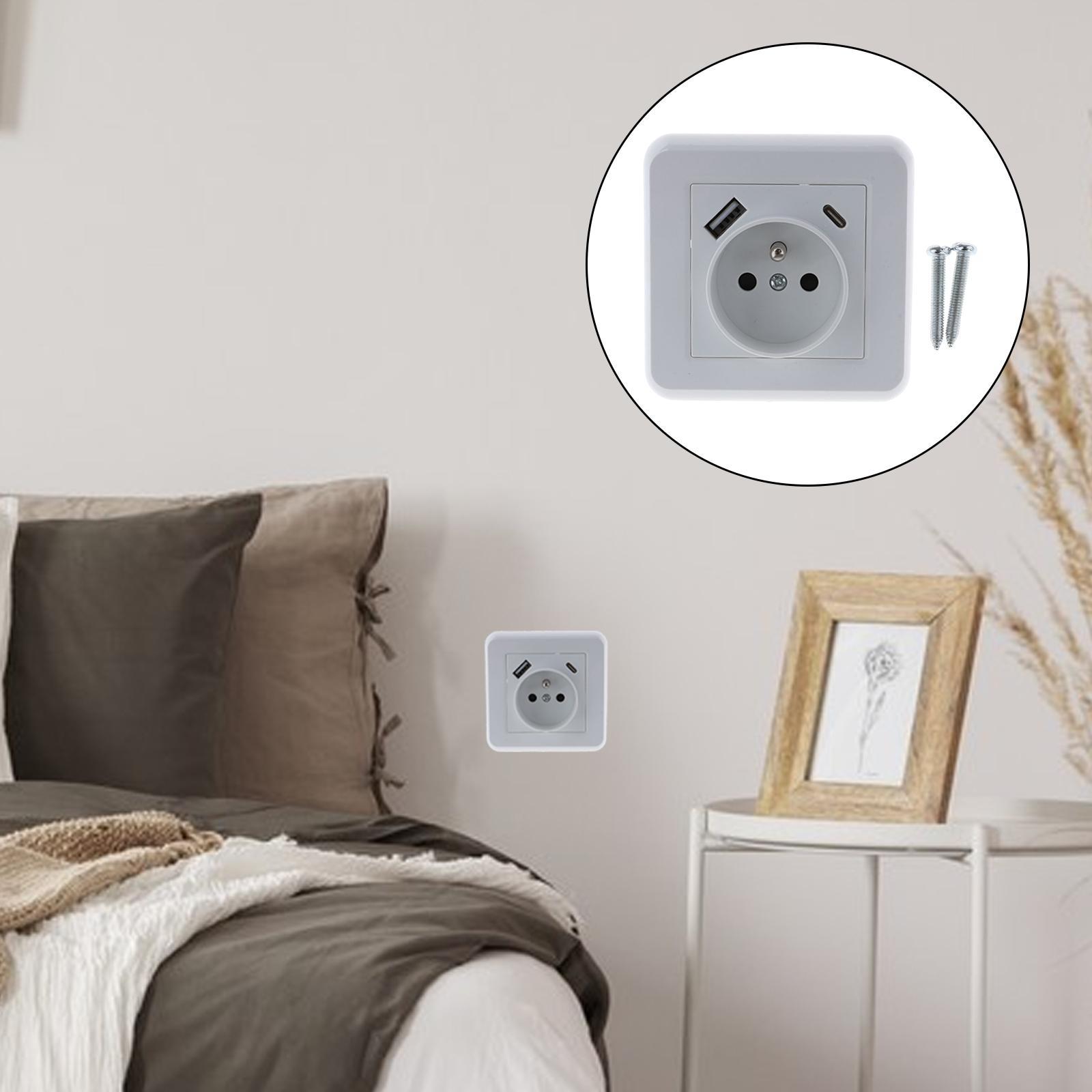 Wall Mounted Socket Square Panel European Plug Socket Widely Used for Home