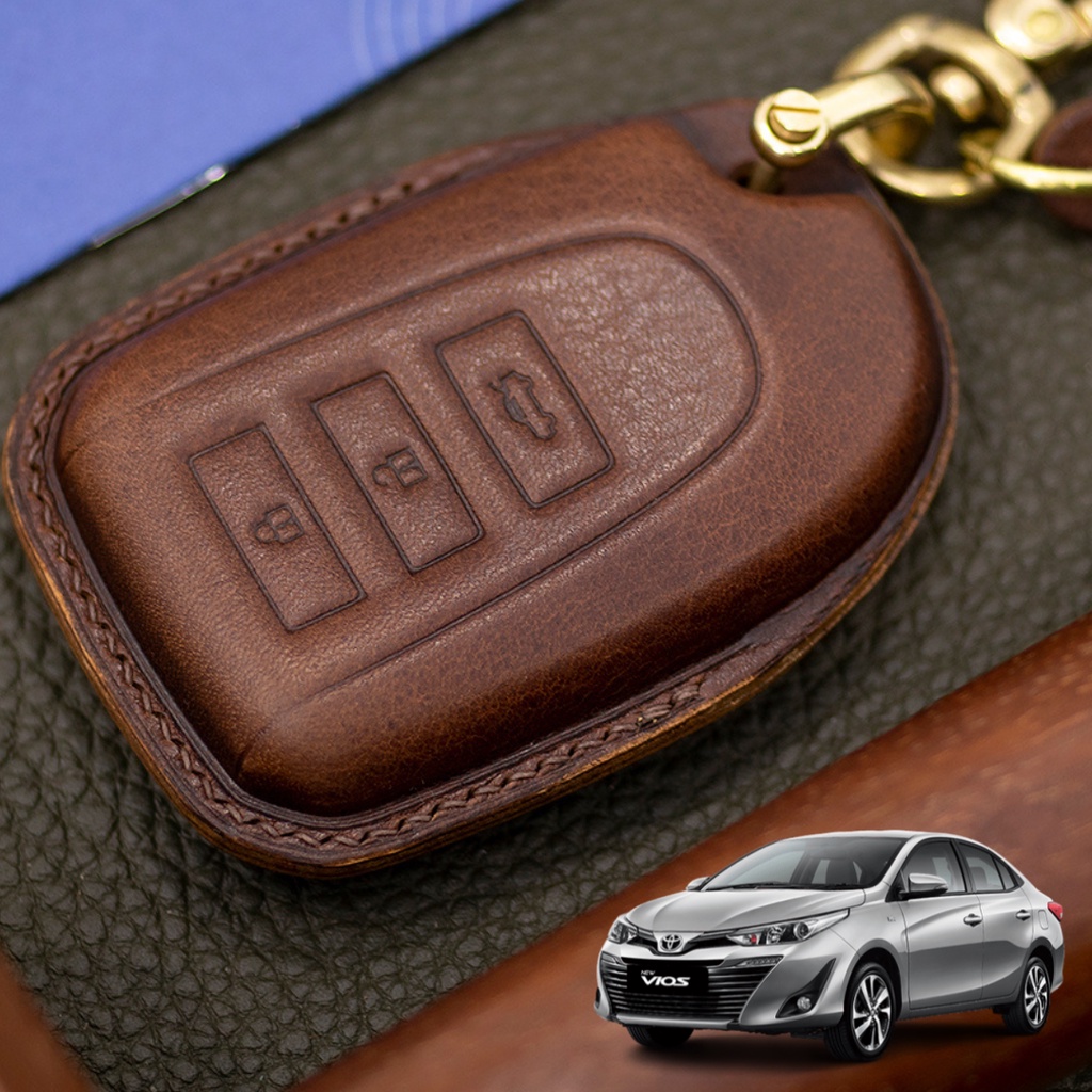 Bao Da Chìa Khóa ô tô TOYOTA VIOS | Bọc chìa khóa ô tô da thật khâu tay