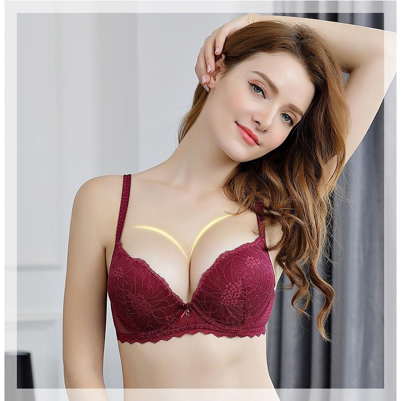 Bộ Đồ Lót Ren Có Gọng Nâng Ngực Đệm Kép S418