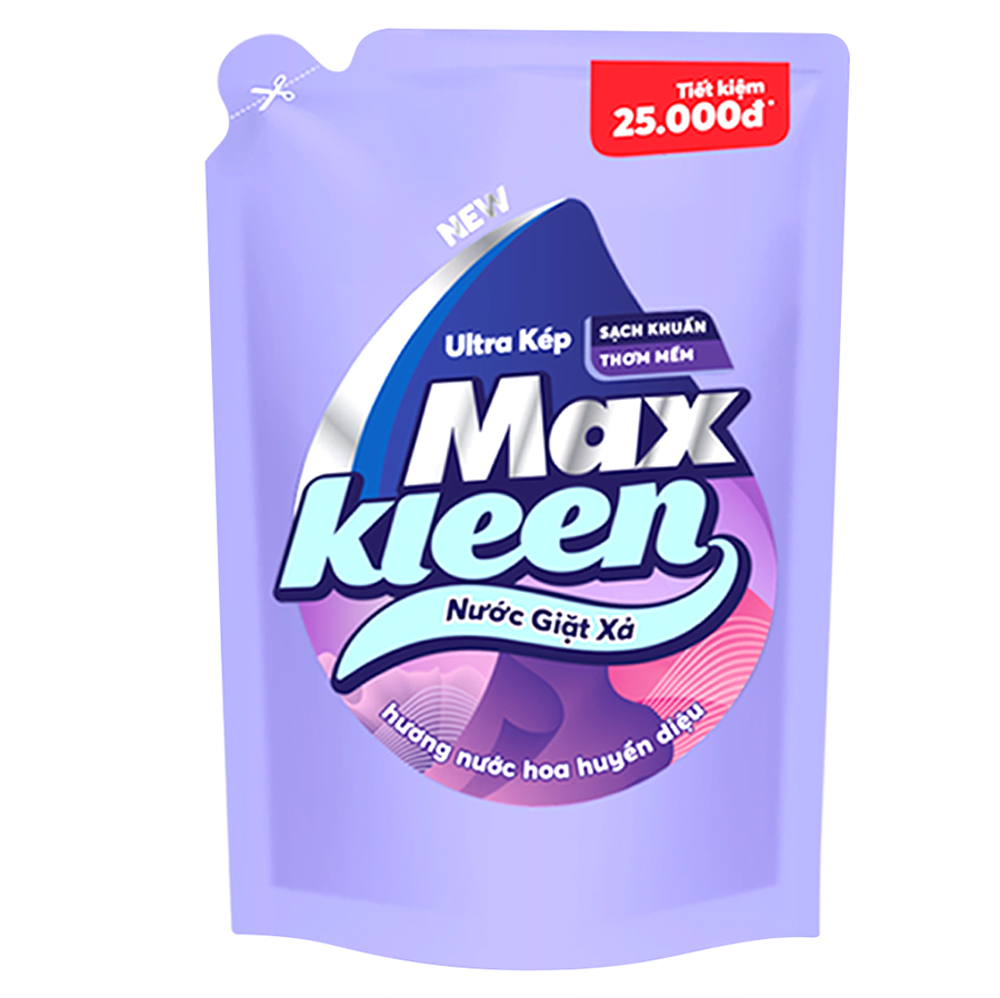 Chai Nước Giặt Xả Maxkleen Hương Nước Hoa Huyền Diệu (2.4kg) - Tặng Túi Nước Giặt Xả (600g)