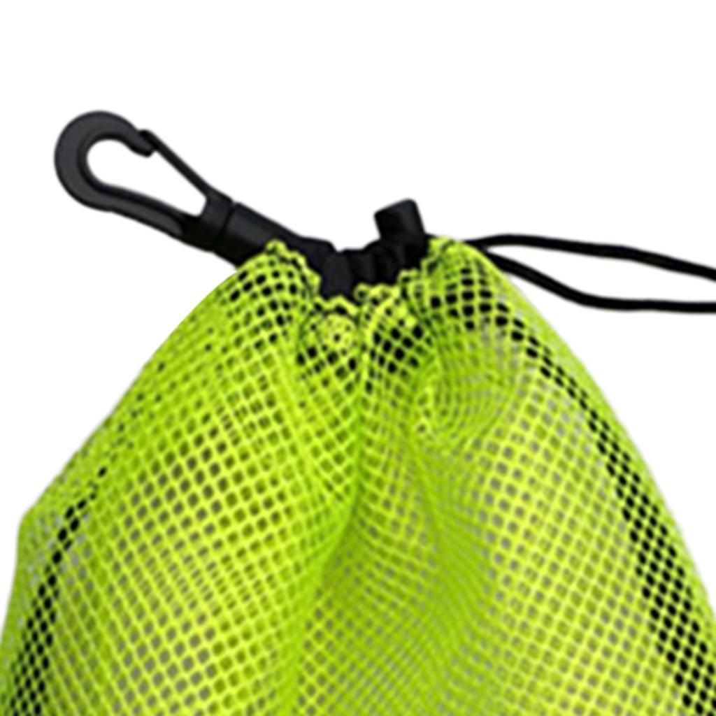 2x Nylon Mesh Nets Bag Pouch Golf Tennis  Balls Carrying Holder Storage Bag with Drawstring Closure &