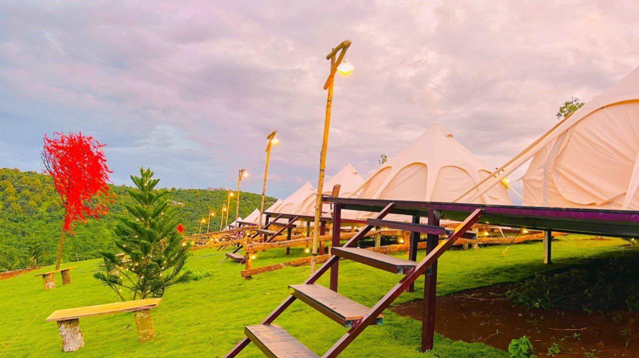 Lều hoa sen Glamping,Lều chuông lotus ,LỀU CHUÔNG BÔNG SEN 4M - 5M
