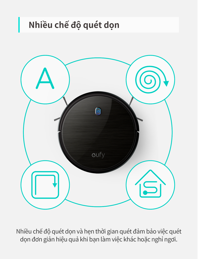 Robot hút bụi EUFY RoboVac 11S - T2108 hút bụi tự động - Bảo hành 12 tháng - Hãng phân phối chính thức