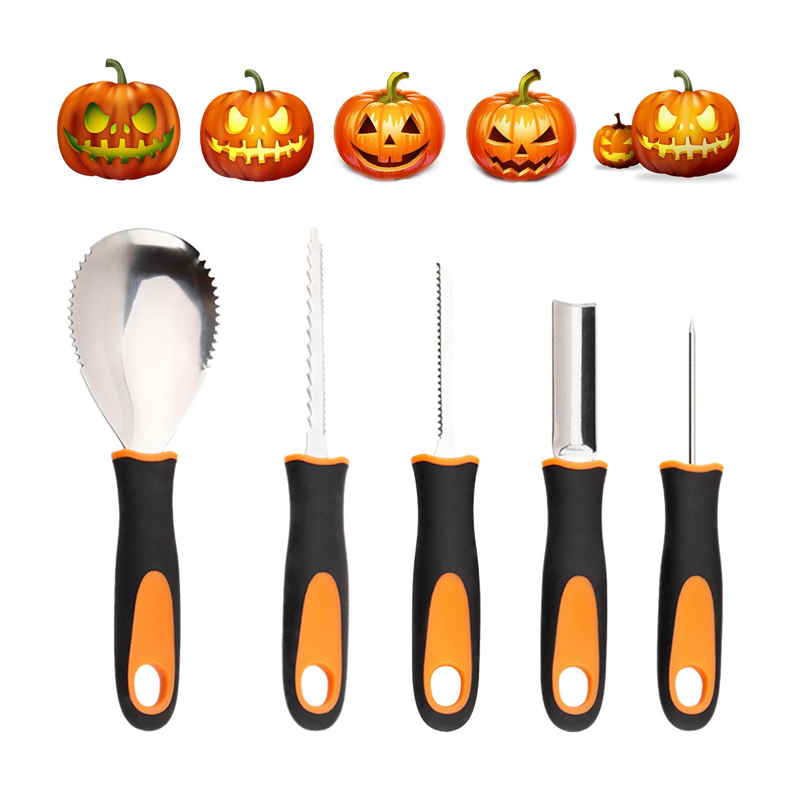 Bộ Dụng Cụ Chạm Khắc Bí Ngô Halloween Với Túi Đựng Đồ Bằng Thép Không Gỉ