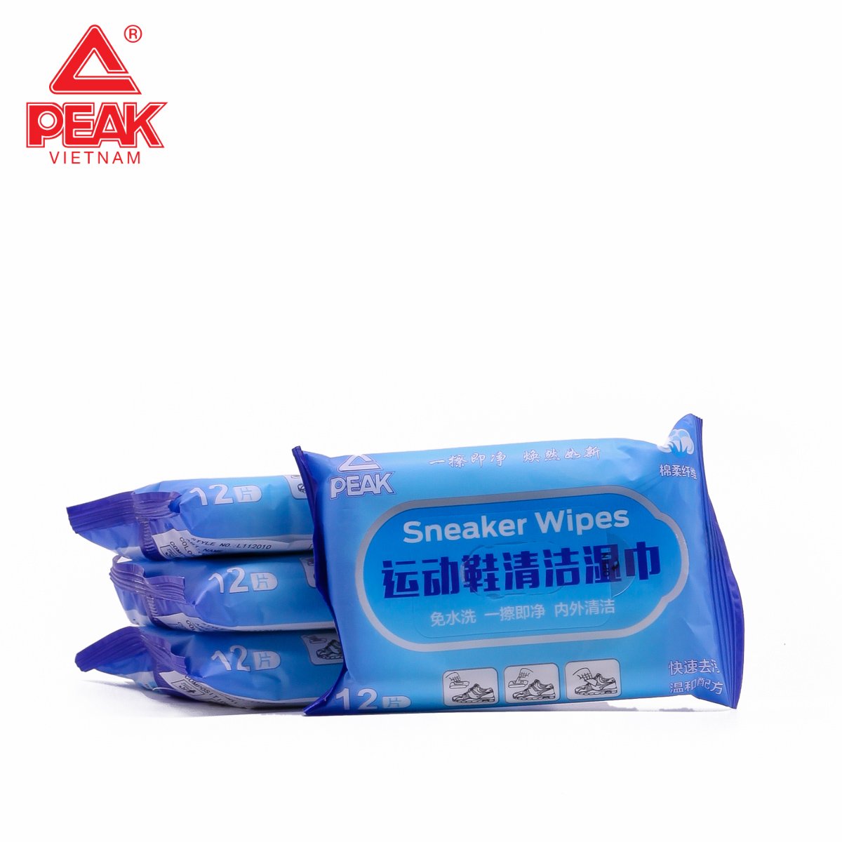 Giấy ướt lau giày PEAK L112010 - 12 tờ (gói)