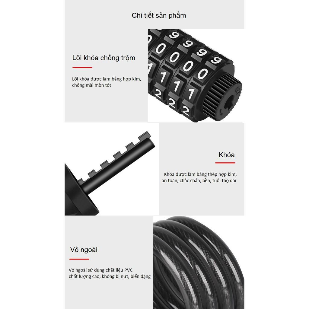 Khoá dây xe máy Khóa xe máy, xe đạp, khóa nhà - Chống trộm xe máy KWH-045 LÕI THÉP