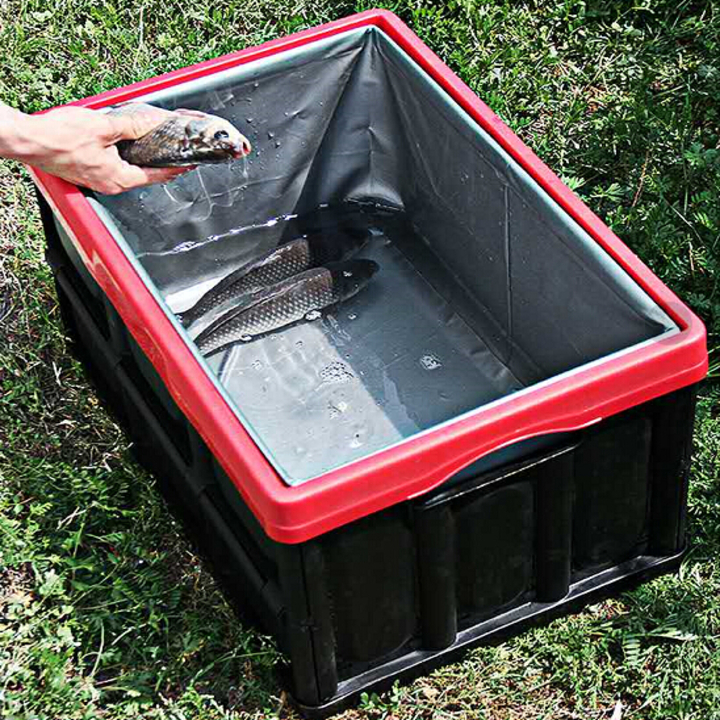 Hộp để đồ đa năng gấp gọn cốp sau ô tô dung tích 30 lít, Kích thước: Sâu x Rộng x Cao , Màu đen viền đỏ, KM309-30
