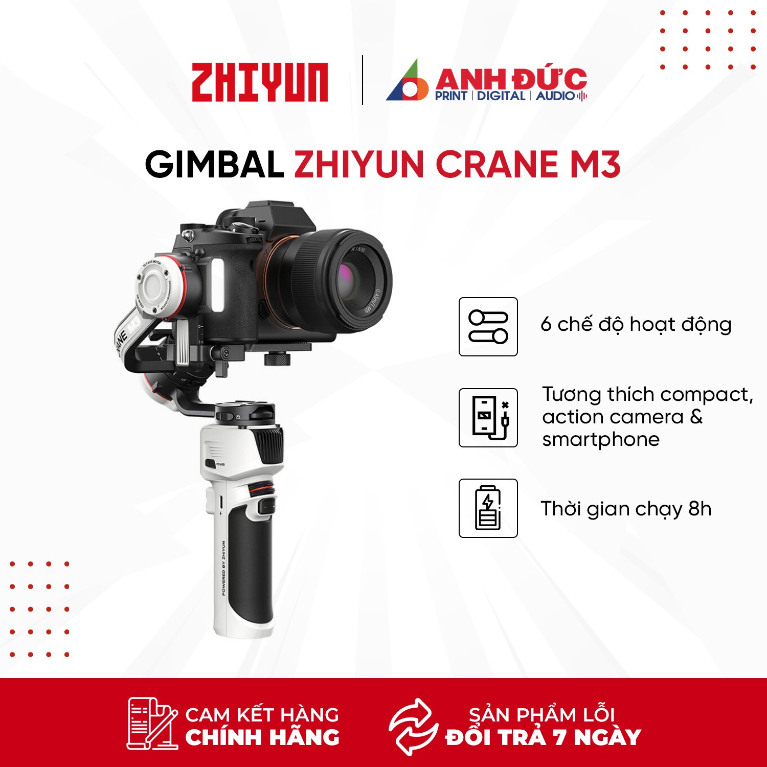 Gimbal Zhiyun Crane M3 Combo - Hàng Chính Hãng