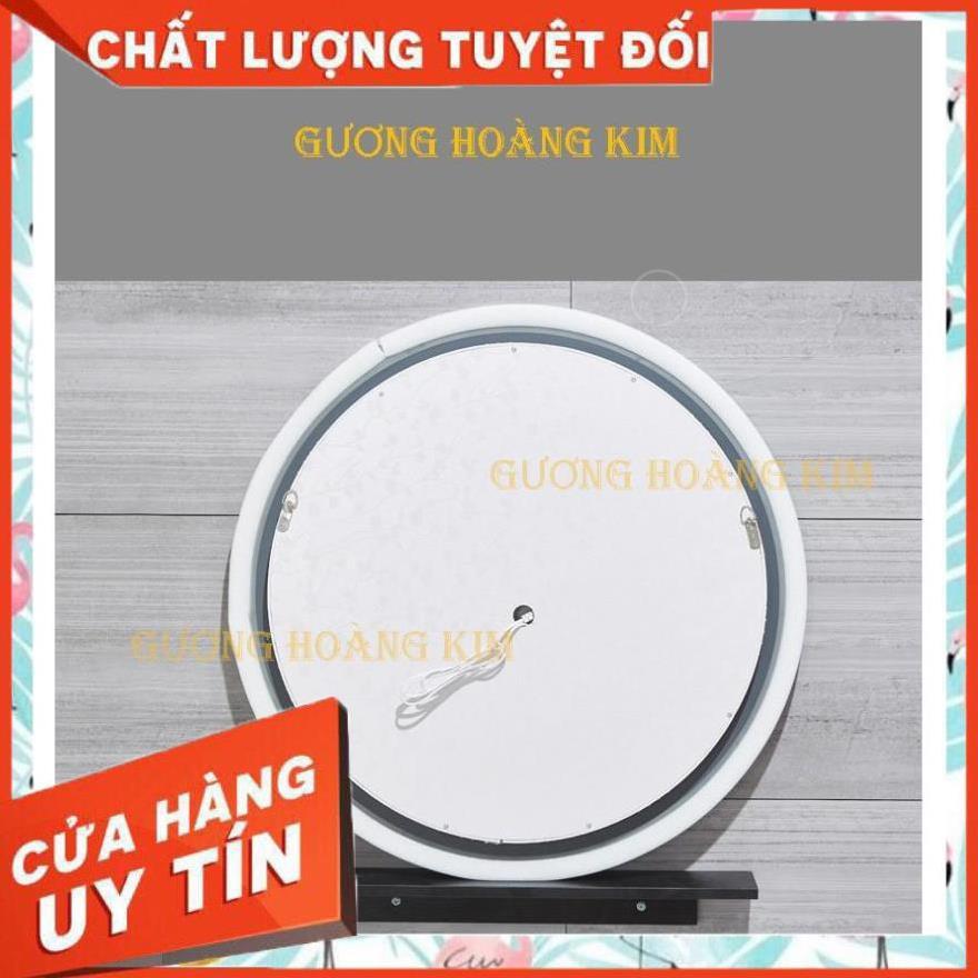 Gương tròn đèn led nhà tắm để bàn trang điểm treo tường cảm ứng thông minh cao cấp kich thước D40 - guonghoangkim mirror