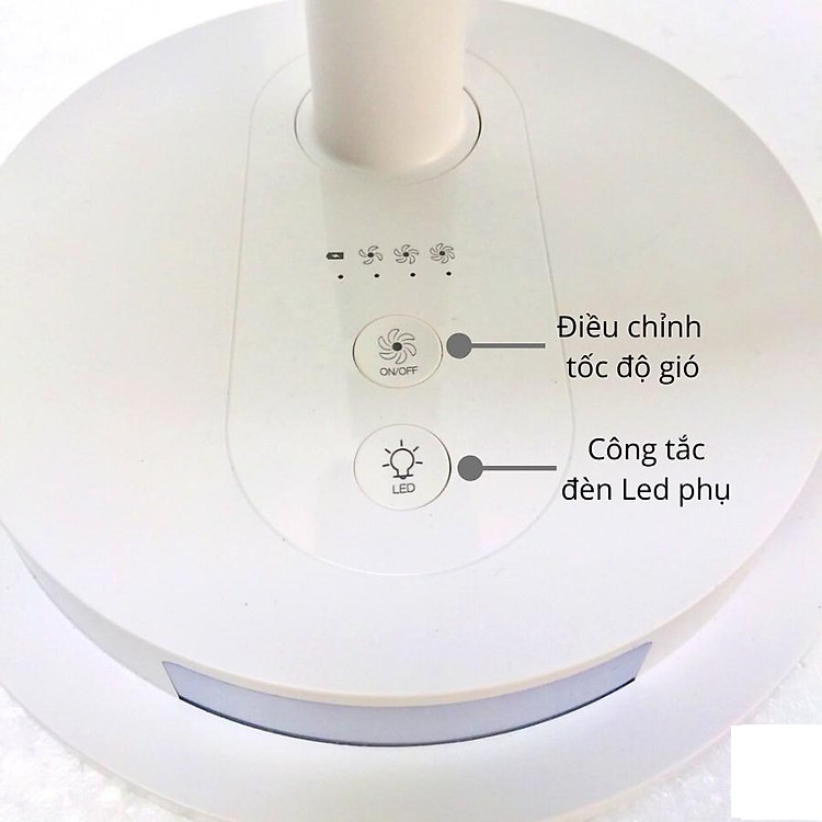 Quạt sạc tích điện kèm đèn led siêu mát, có 3 tốc độ gió, loại lớn DP 7627 - hàng chính hãng