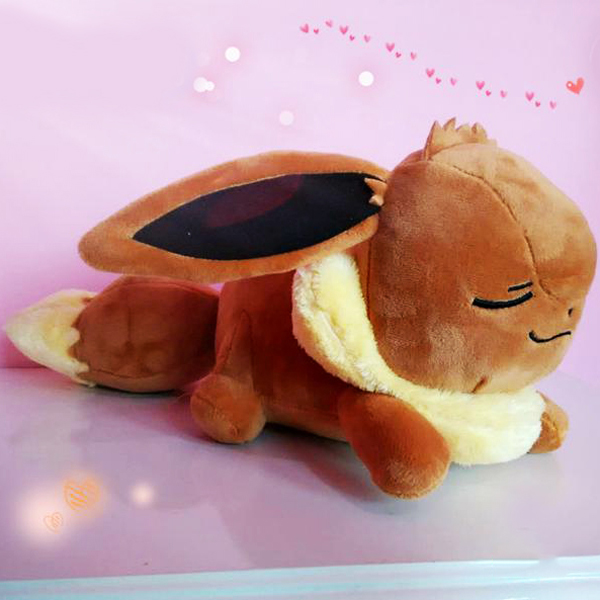 Gấu Bông Pokemon Eevee Nằm (40 Cm) Gb72 (Nâu Cam)