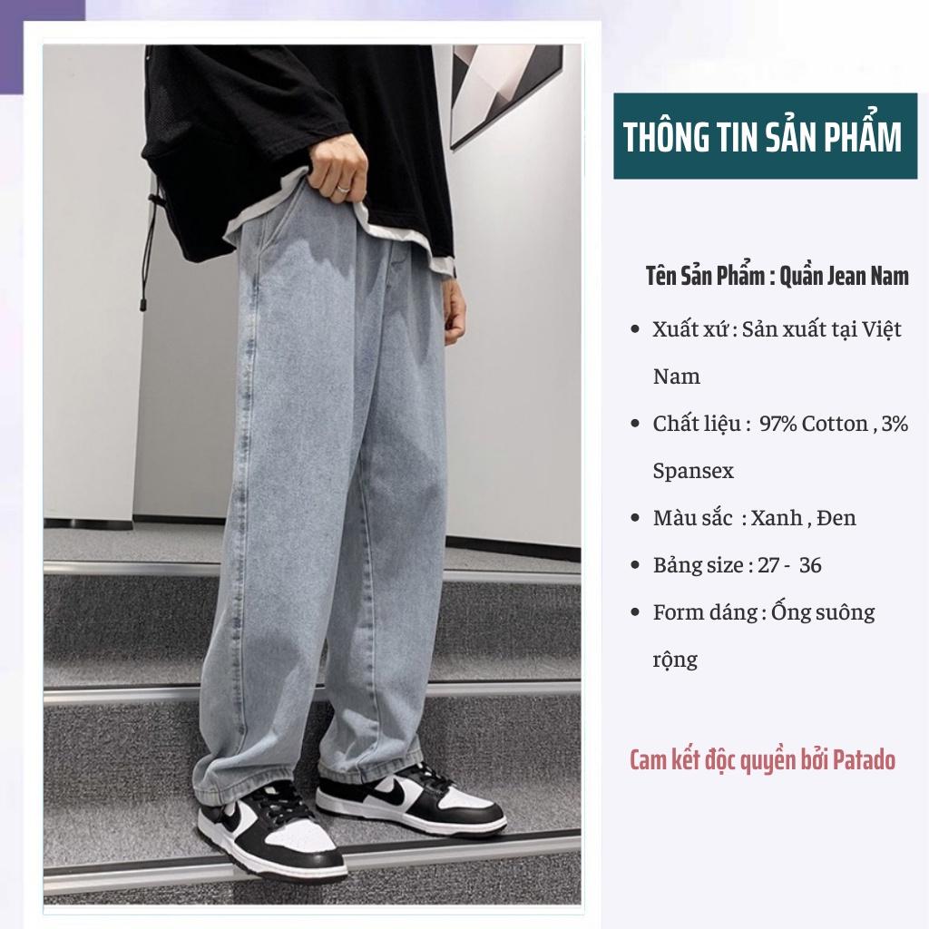 Quần bò nam ống rộng, quần jean baggy nam nữ dáng suông vải jeans cao cấp SR01 không phai màu